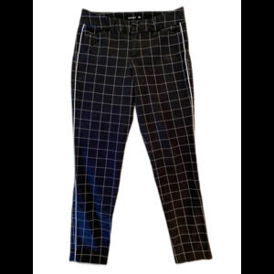 Old Navy Cropped Pants Black w/ White Checked  Size 0  Dressy Slacks